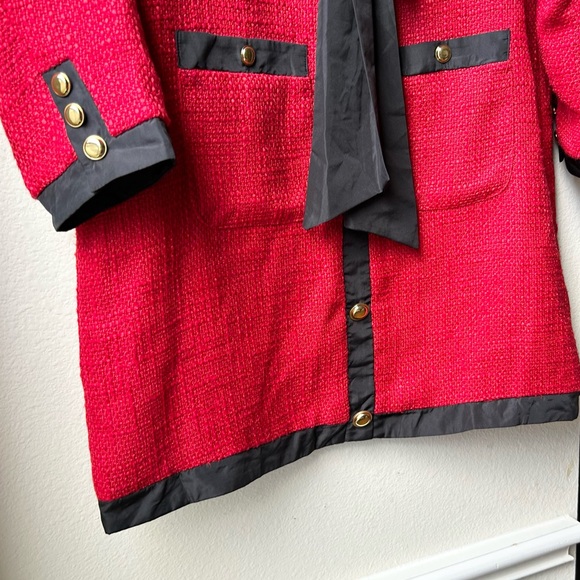 NWT Tuckernuck Pomander Place Coco Tweed Bow Mini Dress in Red Sz L - Picture 8 of 16